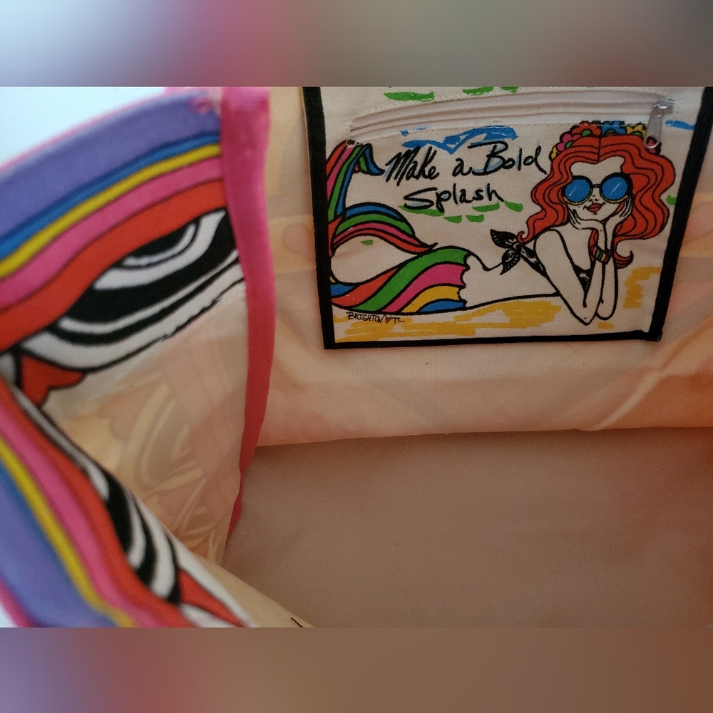 NWT Brighton Rainbow Bright Canvas Tote - Picture 6 of 9